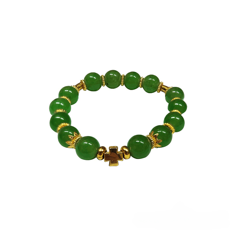 Prayer Rope with Green Agate Beads