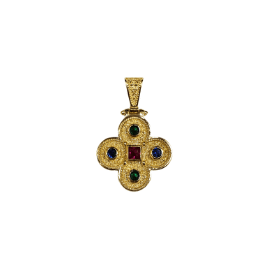 Silver Cross Gold-plated with Rounded Corners - Orthodox Marketplace