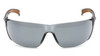 Front-view image of the Carhartt Billings® Safety Glasses (CH120ST). Highlights the wide, frameless gray polycarbonate lens, which provides unobstructed vision and sun glare reduction. The translucent gray frame features comfortable rubber temple tips. This lightweight (26g) model is ideal for general outdoor use and meets ANSI Z87.1 high-impact standards.