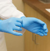 ProWorks GL-N106F 5.5 mil Blue Nitrile Exam Gloves, medical grade and powder-free with textured fingertips for grip.