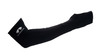 The Pyramex CS111 black moisture-wicking cooling arm sleeve featuring a flexible nylon-spandex blend, integrated thumb hole, and printed silver Pyramex logo on the upper arm.