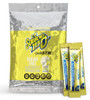 A 50-count bulk bag of Sqwincher Qwik Stik ZERO Lemonade sugar-free electrolyte powder packets displayed next to three individual yellow single-serve sticks.
