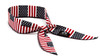 Pyramex CNB series evaporative cooling beaded bandana featuring an American flag stars and stripes pattern, tied into a loop against a white background.