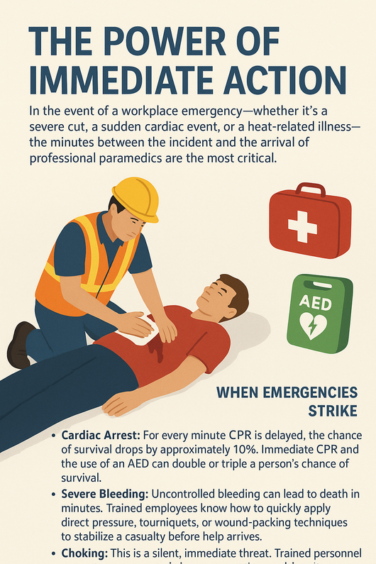 The Critical First Moments: Why First Aid and CPR-Trained Employees Are Your Best Defense