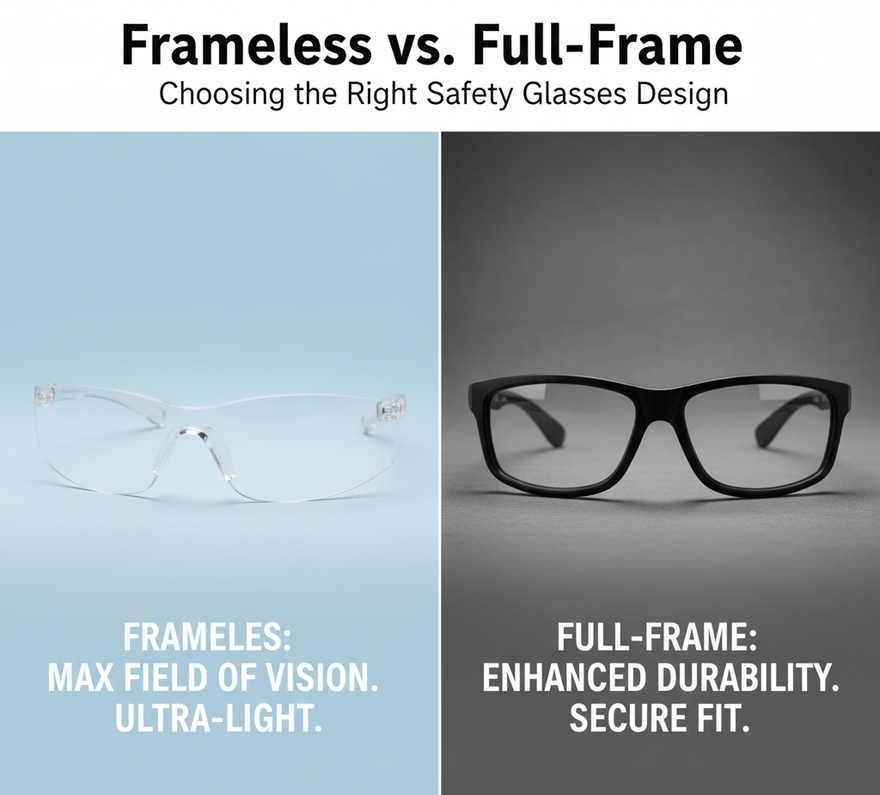 Frameless vs. Full-Frame: Which Safety Glasses Design is Right for You?