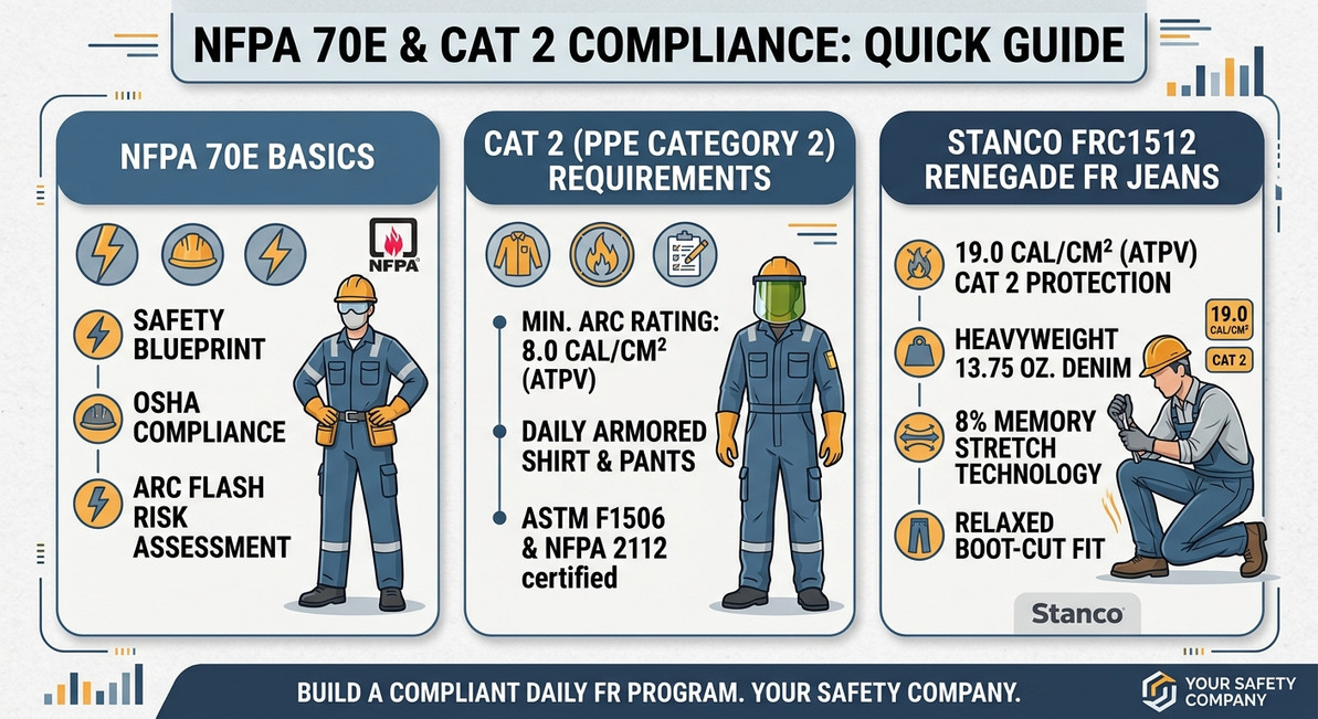 Understanding NFPA 70E & CAT 2 Compliance: A Safety Director’s Guide to Daily FR Workwear