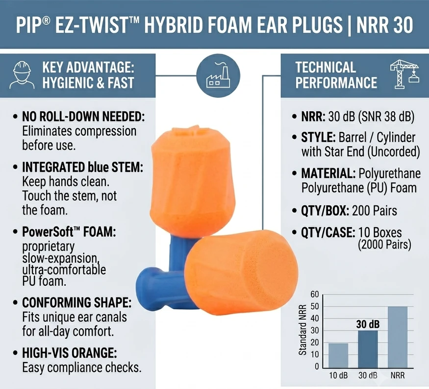 Stop Rolling Dirt Into Your Ears: Why the PIP® EZ-Twist™ Ear Plug Changes Industrial Hearing Protection