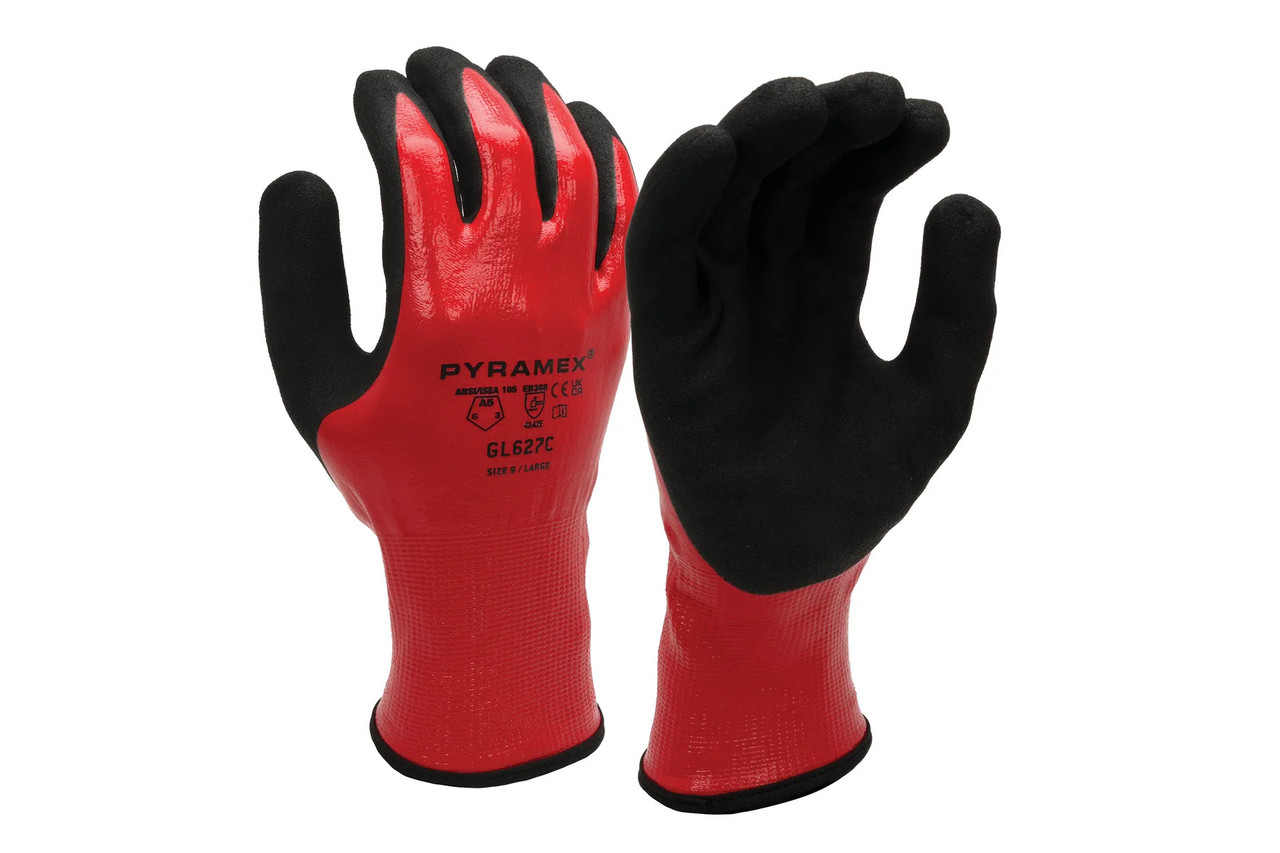 Pyramex GL627C Waterproof Dipped A5 Cut Safety Gloves (12-Pack)
