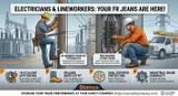 Why Electricians and Line Workers Are Switching to Stanco™ FRC1512 Memory Stretch Jeans