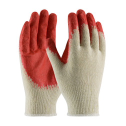 Economy Weight Seamless Knit Cotton/Polyester Glove with Latex Coated Smooth Grip on Palm & Fingers Red Latex 39-C121