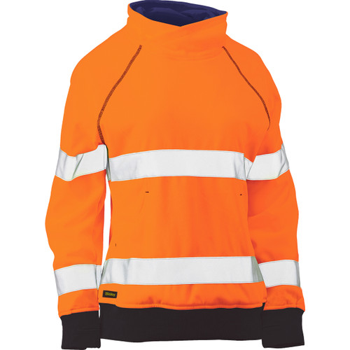 Orange ANSI Type R Class 2 Women's Contoured Fleece Pullover Sweatshirt