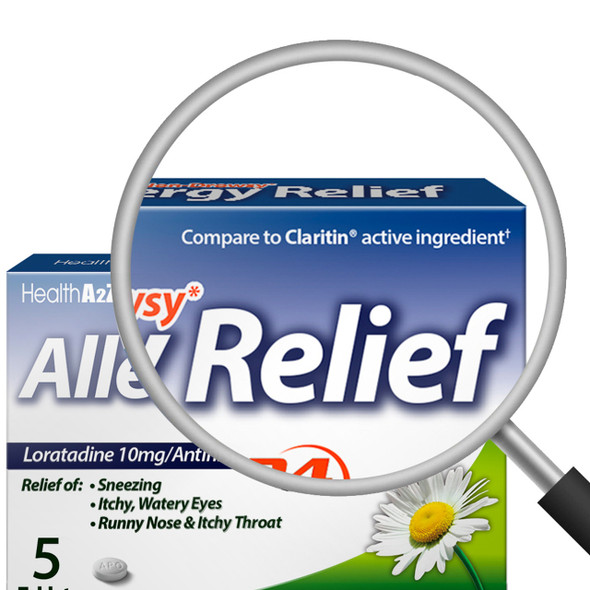 Loratadine 10mg/Antihistamine(Compare to Claritin) 5 tablets