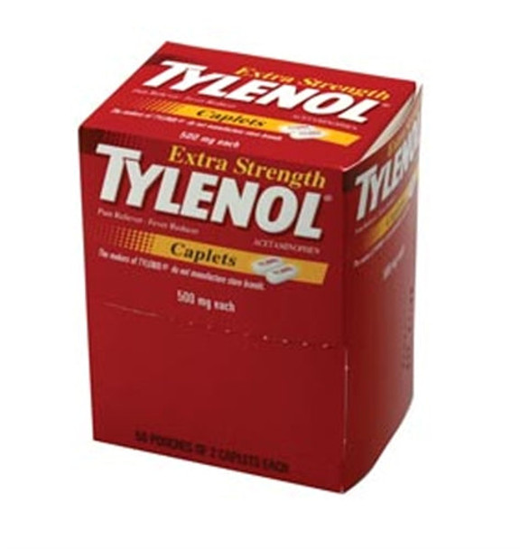 Extra Strength Tylenol 50-2's 100/bx