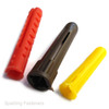 Plastic Rawl Plugs - Red, Brown & Yellow