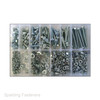 Assorted M6 Metric Zinc Hex Head Set Screw Fully Threaded Bolts, Nuts, & Washers