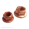 COPPER FLASHED M8 & M10 SELF LOCKING FLANGED MANIFOLD STUD LOCK NUTS