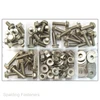 Assorted M8 Stainless Steel Hex Flange Set Screw Bolts With Nuts & Washers