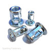 Short Grip Metric Zinc Plated Steel Spyder Jack Nuts 