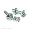 M8 Zinc Plated Steel Cross Slotted Mushroom Head Roofing Bolts & Square Nuts