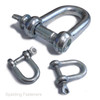 Dee Shackles Imperial D Shackle Galvanised Steel Bright Zinc Plated
