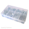 Assorted 3/8" Unf Zinc Plated Set Screw Fully Threaded Bolts, Nuts & Washers