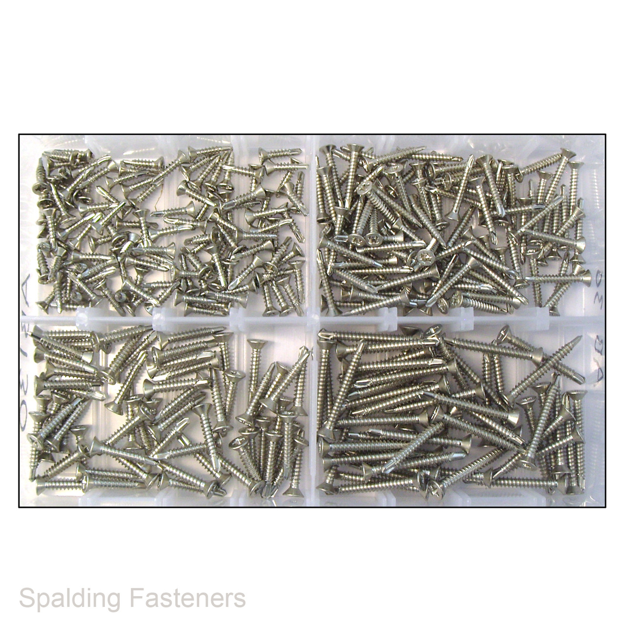 320 Assorted A2 Stainless Countersunk Pozi Self Drilling Screws