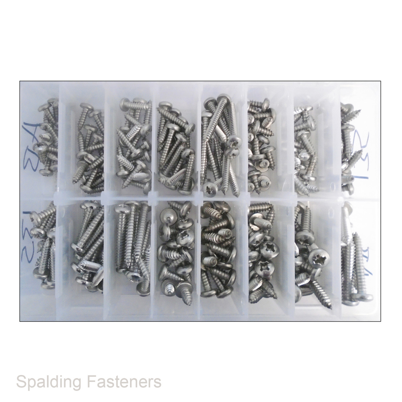 Assorted Stainless Steel Pan Pozi Self Tapping Screws - No.10-12-14