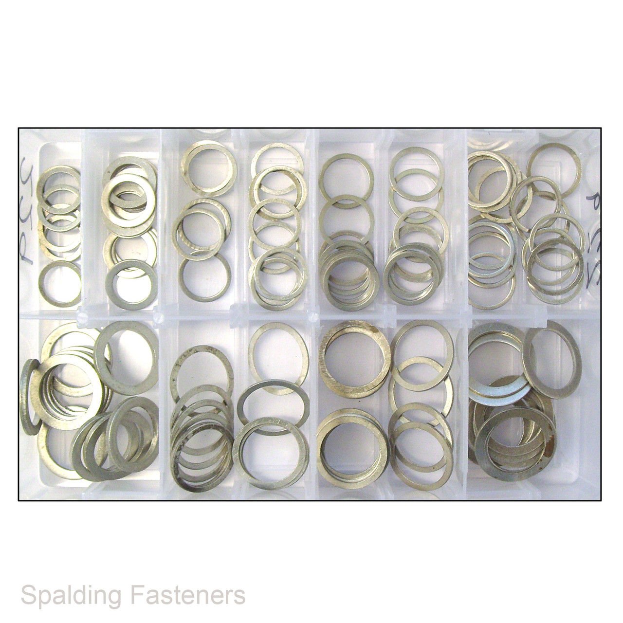 110 Assorted Metric Aluminium Flat Sealing Washers - M14 to M22