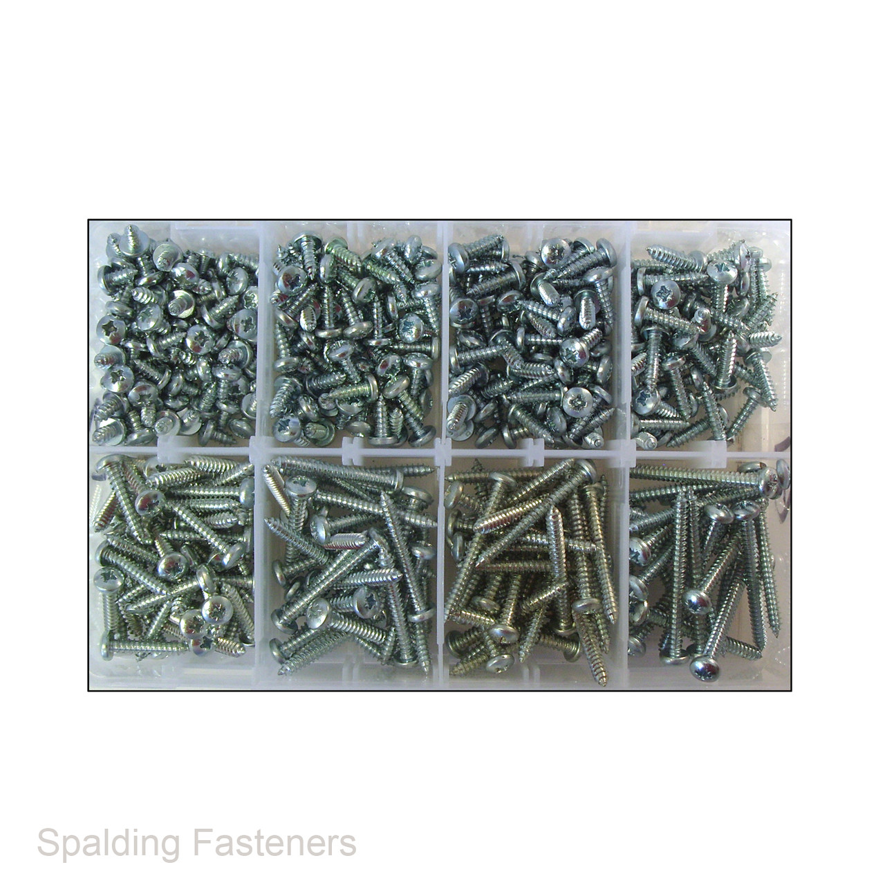 Assorted No.10 Zinc Plated Steel Pan Pozi Self Tapping Screws