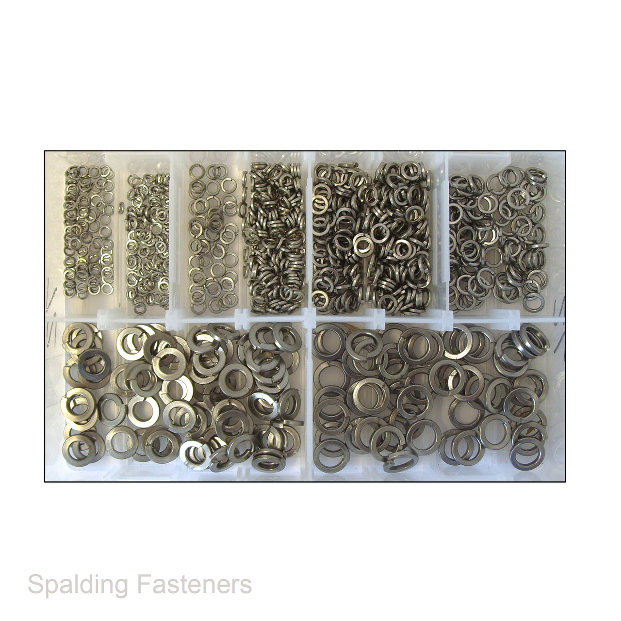 Assorted M3, M4, M5, M6, M8 & M10 Metric A2 Stainless Steel Spring Washers