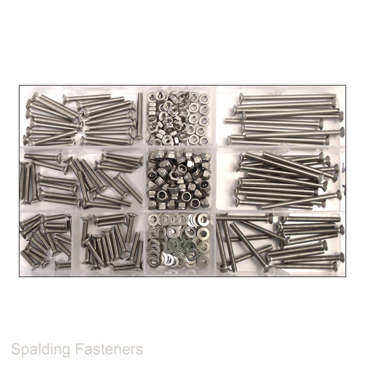 Assorted M3 Metric A2 Stainless Steel Countersunk Socket Screws, Nuts & Washers