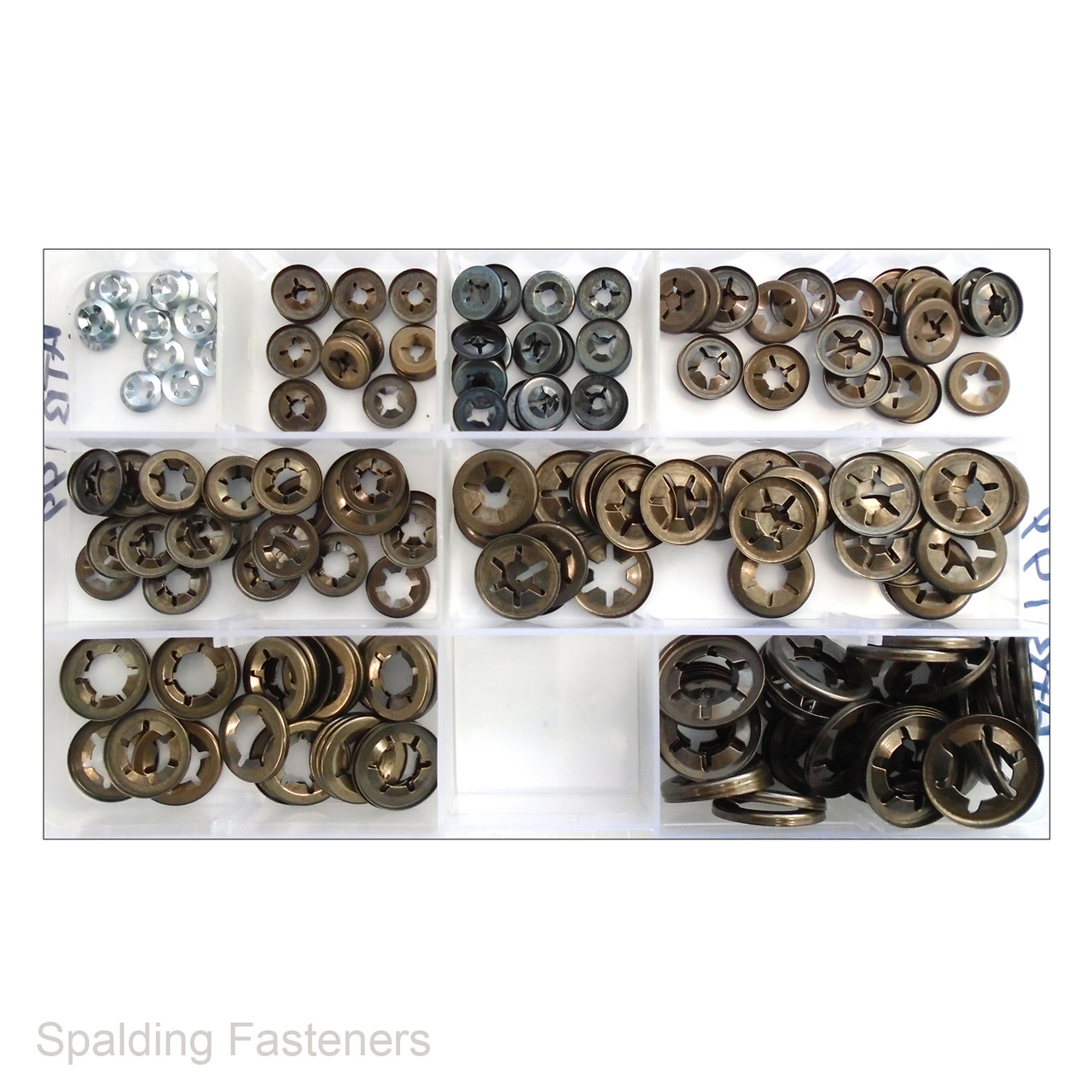 Assorted Zinc Round Flat Clips / Starlock Washers 2.4 To 10mm