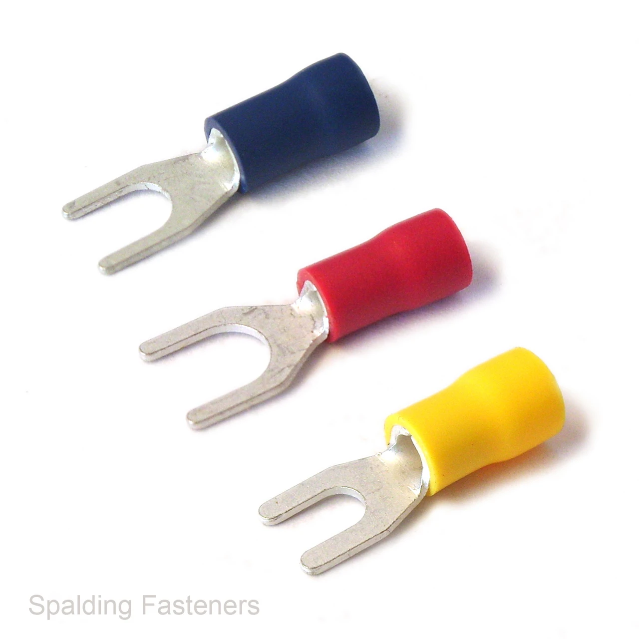 Female Fork Crimp Terminals 3.2mm to 6.4mm Red Blue Yellow