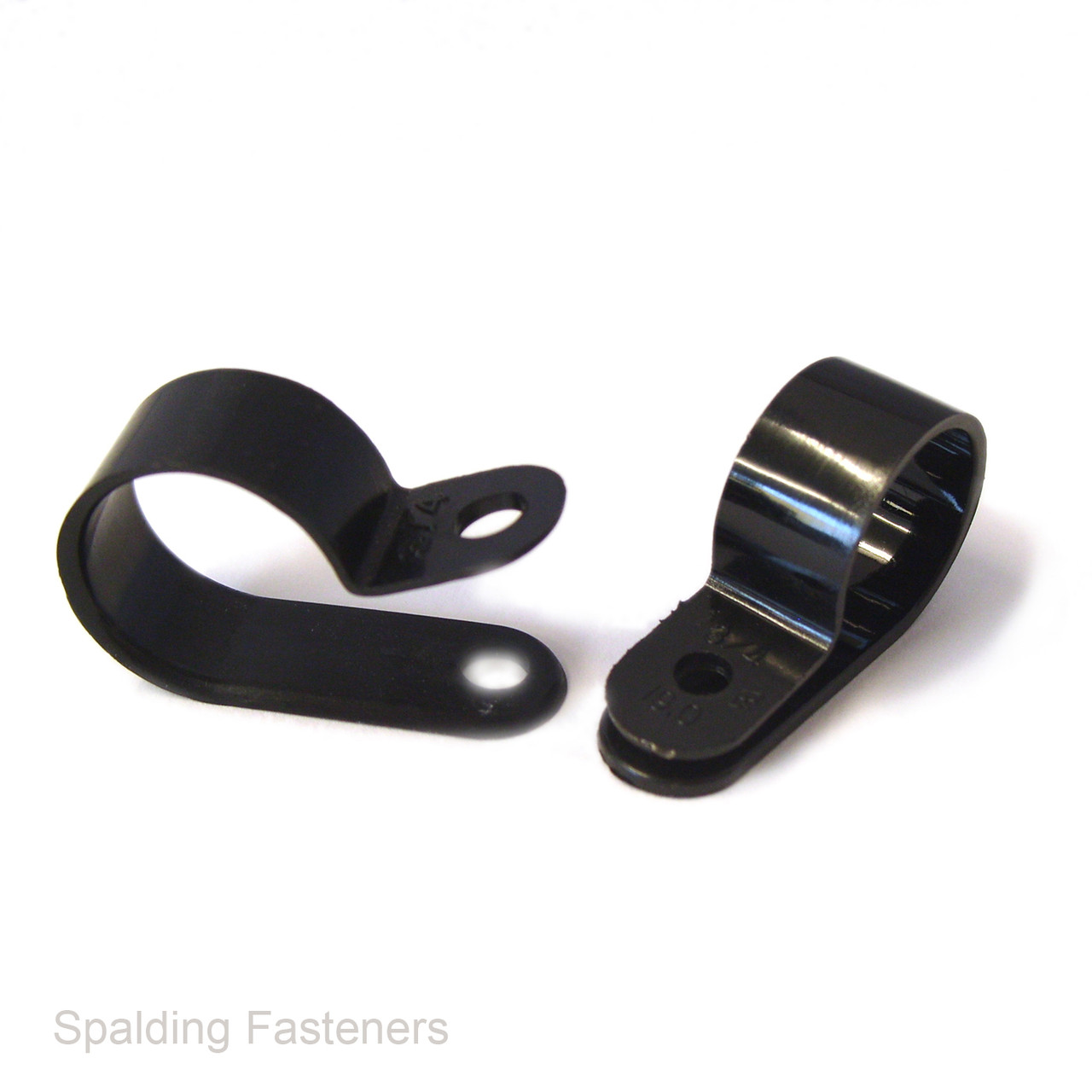 Black Nylon Mounting P Clips Imperial Sizes 1/8" to 1 1/8"