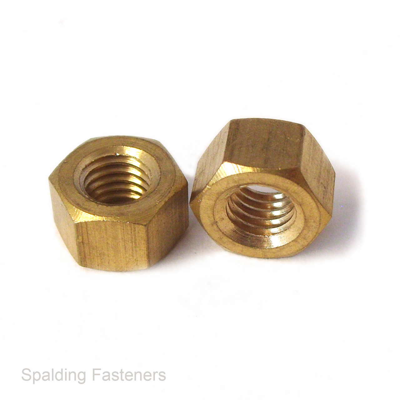 Metric Coarse Brass Hexagon Full Nuts