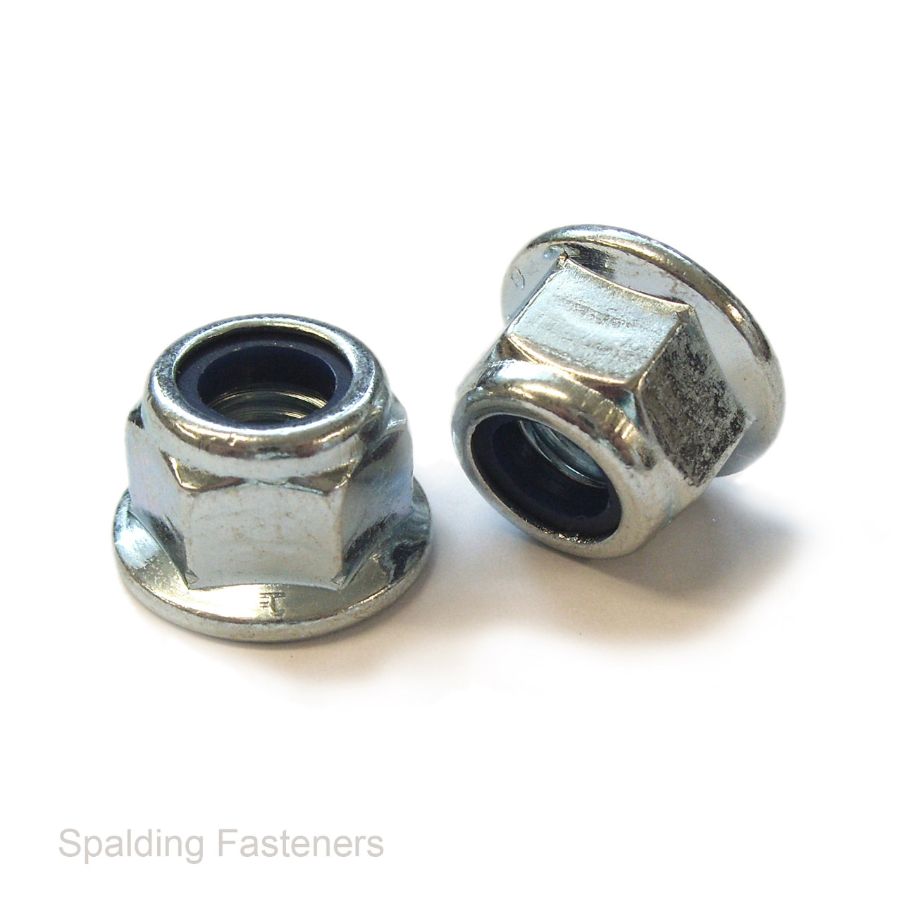 Metric Coarse Zinc Plated Steel Hex Flange Nylon Lock Nyloc Nuts