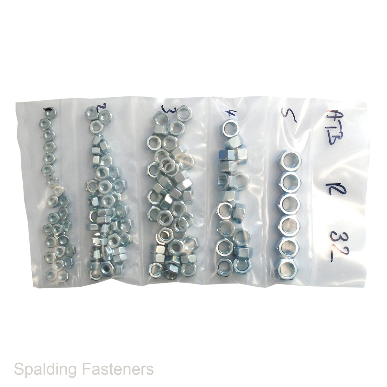 Assorted UNF Zinc Plated Full Nuts