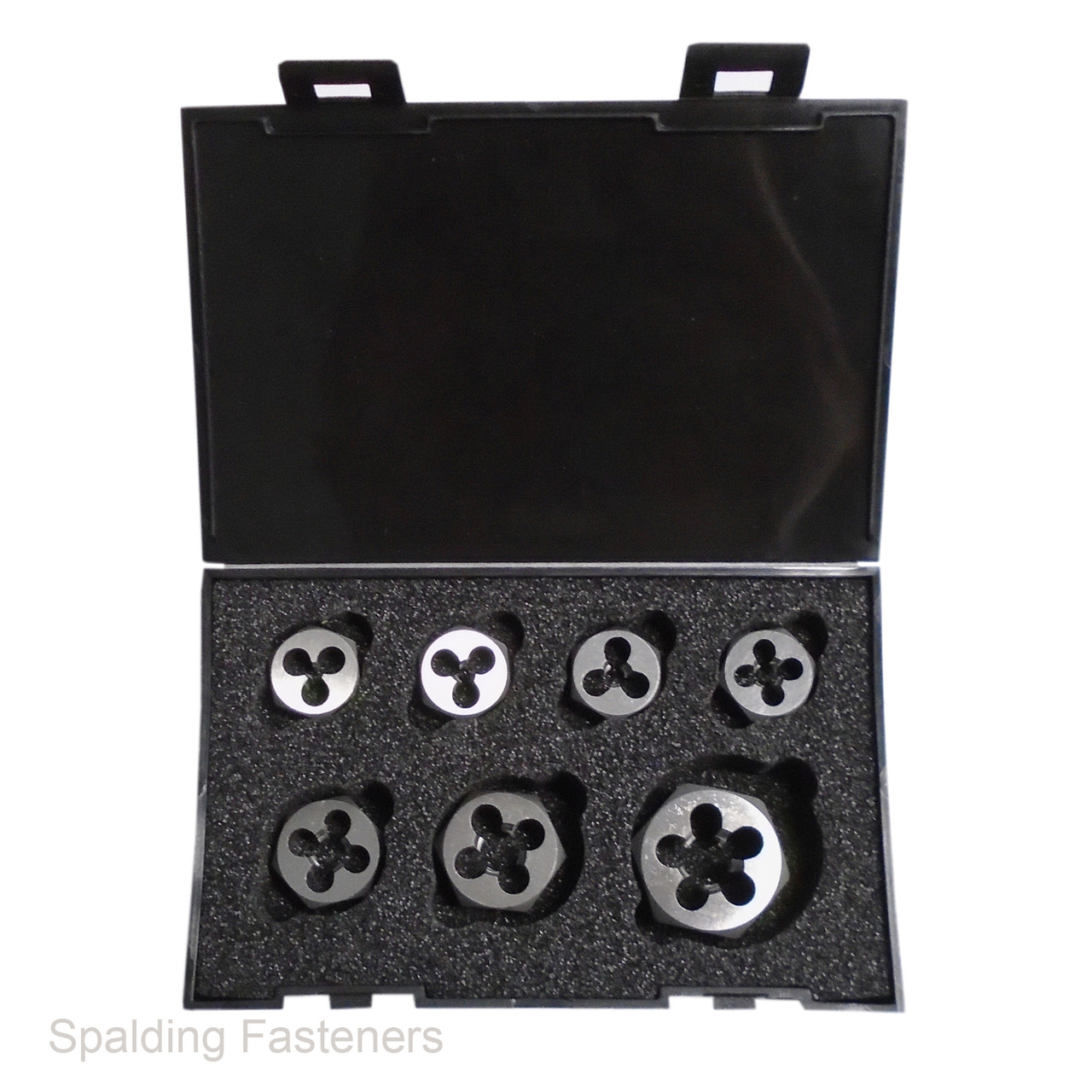 ASSORTED CASE IMPERIAL HIGH SPEED HEXAGON RE THREADING DIE NUTS UNF,UNC,BSF,BSW