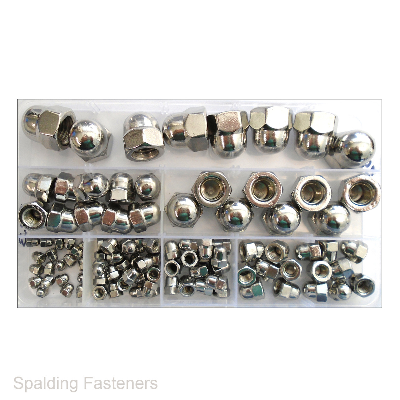 Assorted Metric Stainless Dome Nuts - M3 To M12