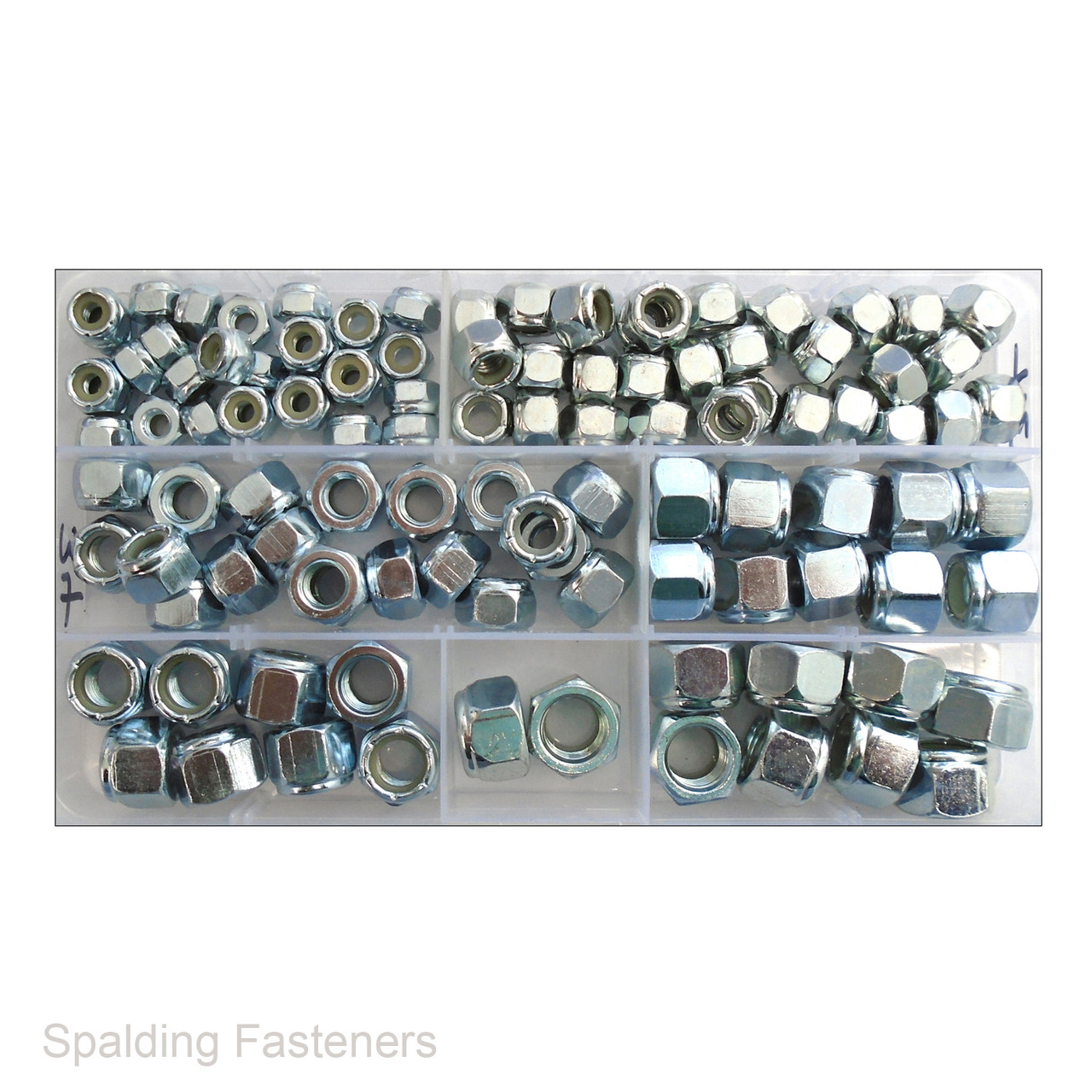 Assorted UNF Zinc Plated Nyloc Nuts