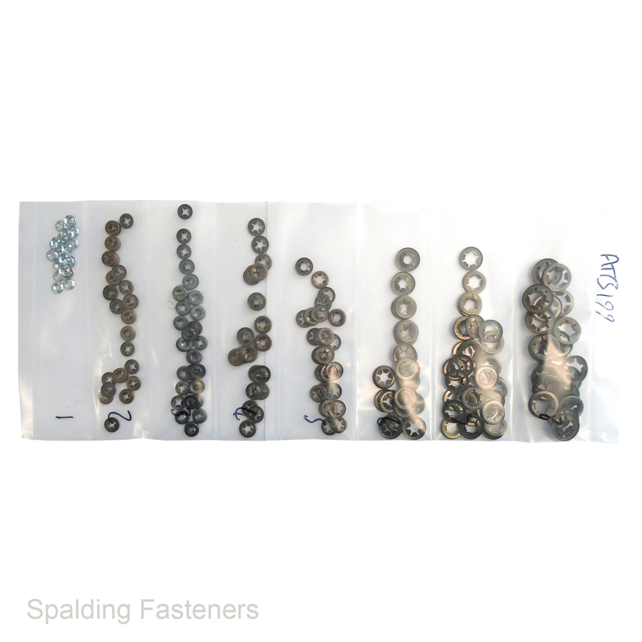Assorted Zinc Round Flat Clips / Starlock Washers 2.4 To 10mm