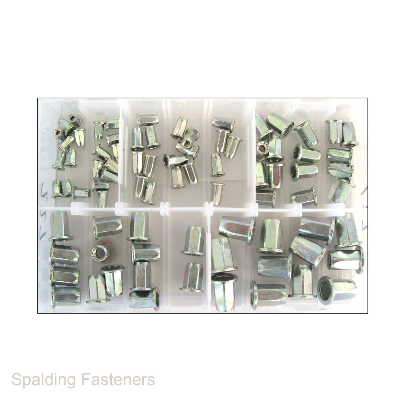 80 Assorted Metric Zinc Plated Nutsert Rivet Nuts