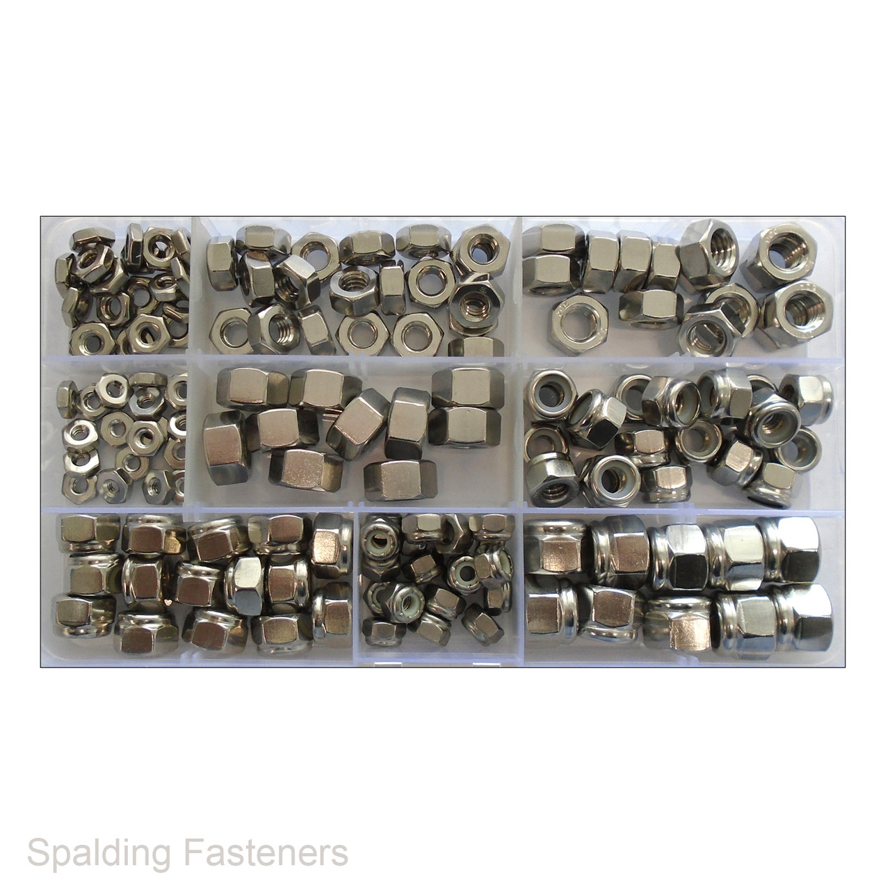 Assorted A2 Stainless Steel UNC Full & Nyloc Nuts 6-32 To 3/8"