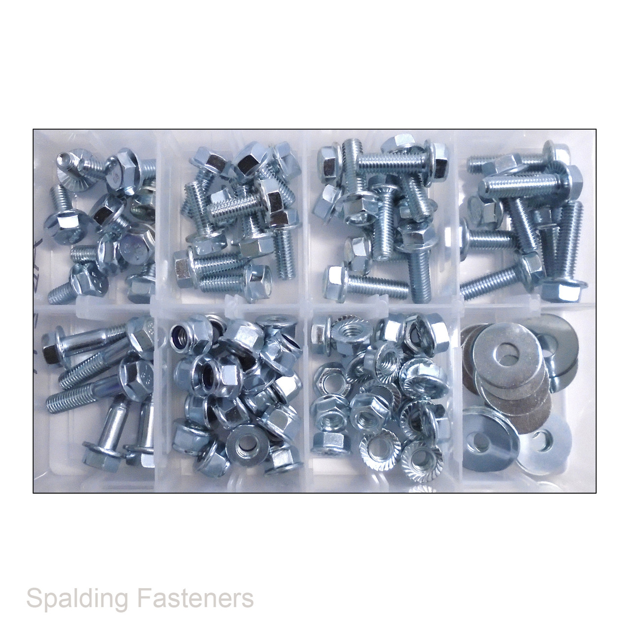 M8 METRIC 8.8 ZINC ASSORTED FLANGE BOLTS & NUTS ASSORTED SETS