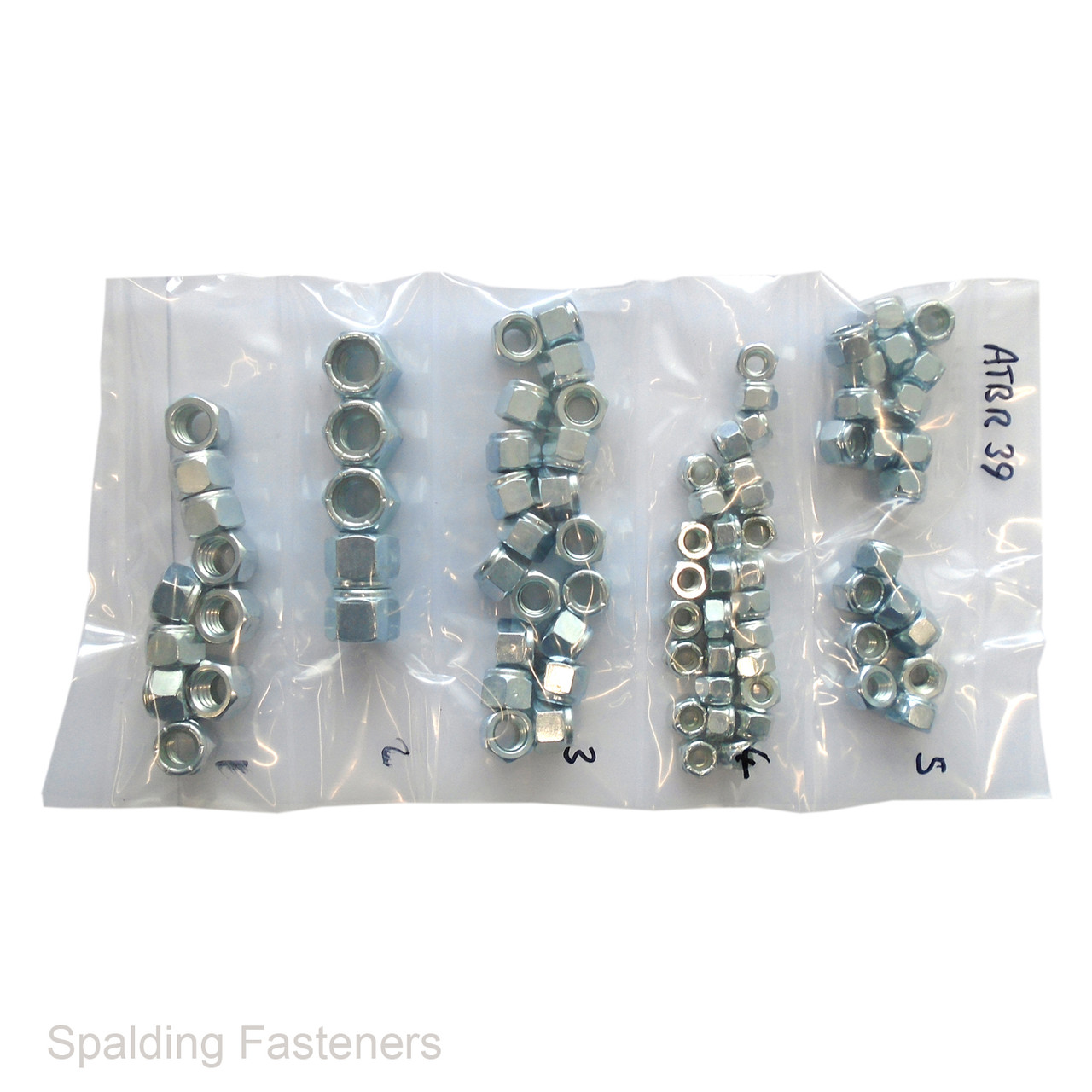 Assorted UNC Zinc Plated Nyloc Nuts