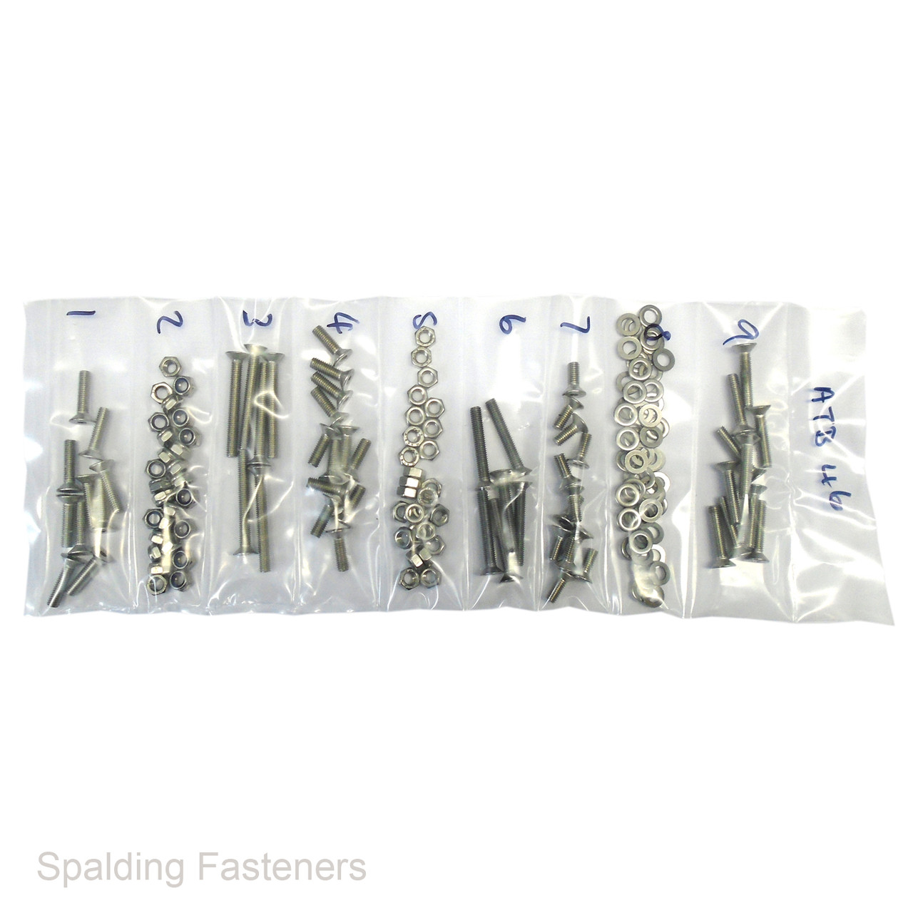 Assorted M6 Metric A2 Stainless Countersunk Socket Screw, Nut & Washer Kit