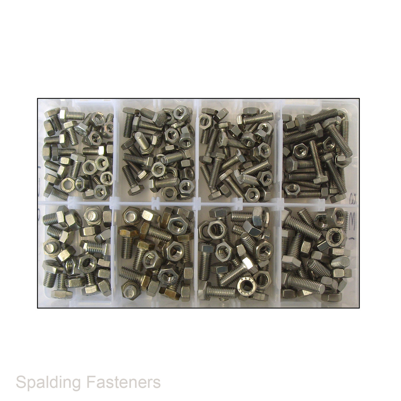 Assorted M6 & M8 Metric A2 Stainless Steel Hex Head Set Screw Bolts & Full Nuts