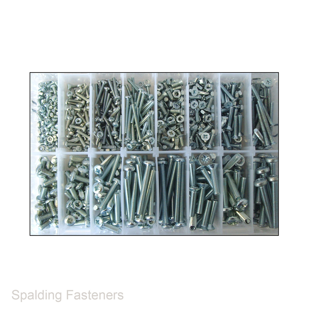 Assorted Metric Zinc Plated Pan Pozi & Countersunk Pozi Machine Screws & Nuts