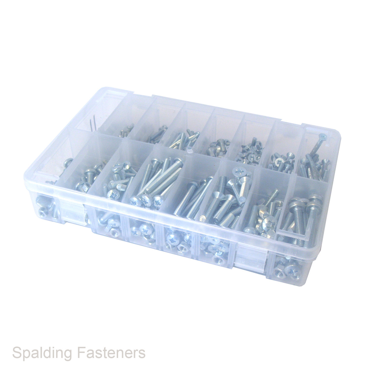 Assorted Metric Zinc Plated Pan Pozi & Countersunk Pozi Machine Screws & Nuts