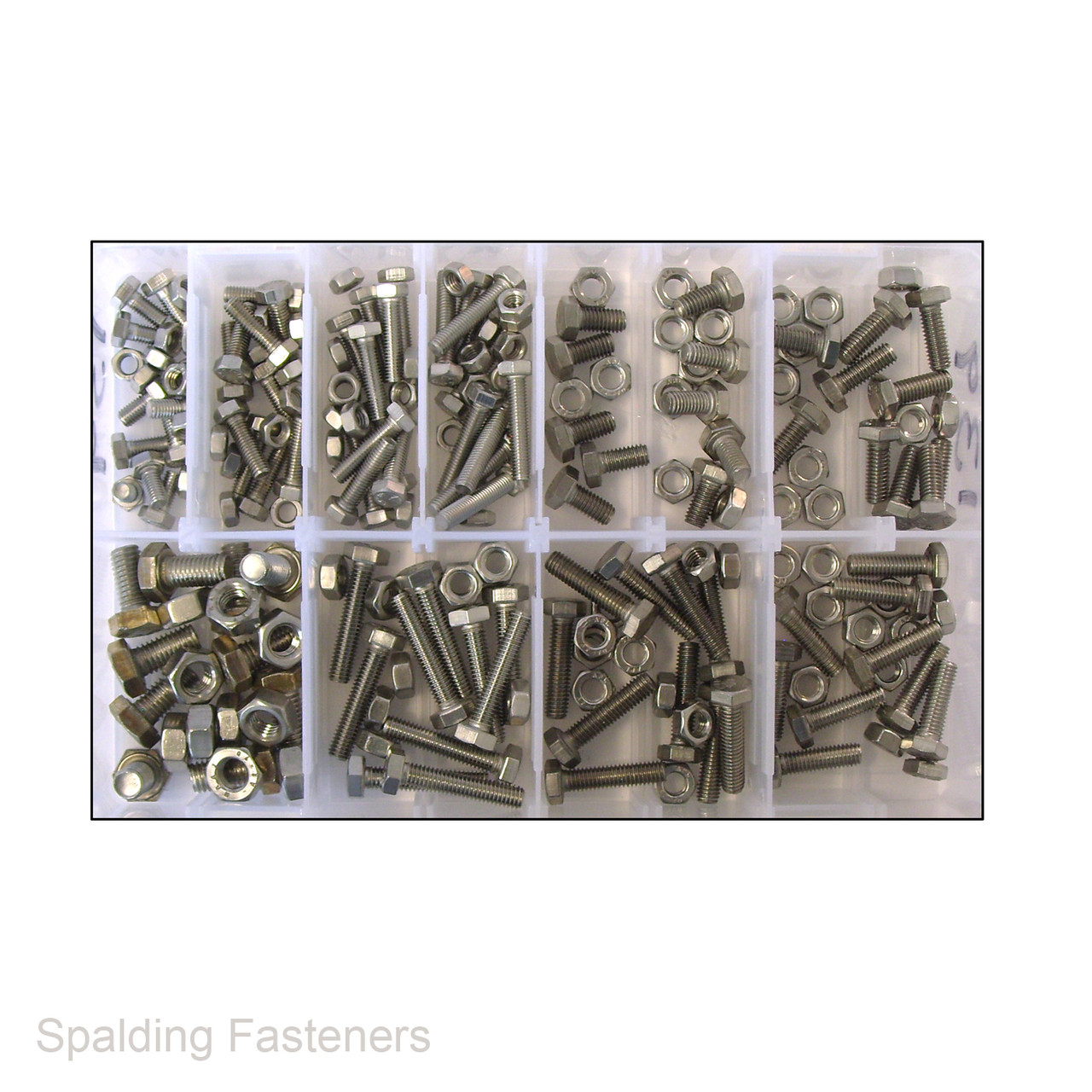 Assorted M5, M6 & M8 Metric Stainless Steel Hex Head Set Screw Bolts & Full Nuts